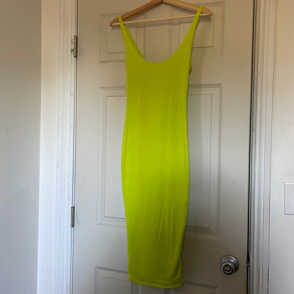 Body con lime green dress